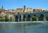 Tordesillas, die Stadtbr�cke am
                            Fluss Duero
