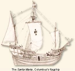 Das
                      Schiff von Kolumbus mit Templerkreuz