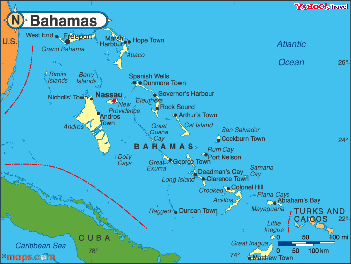 Karte der Bahamas
