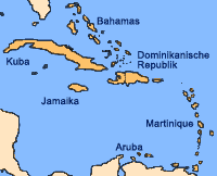Karte: Kuba, Jamaika, Santo
                        Domingo