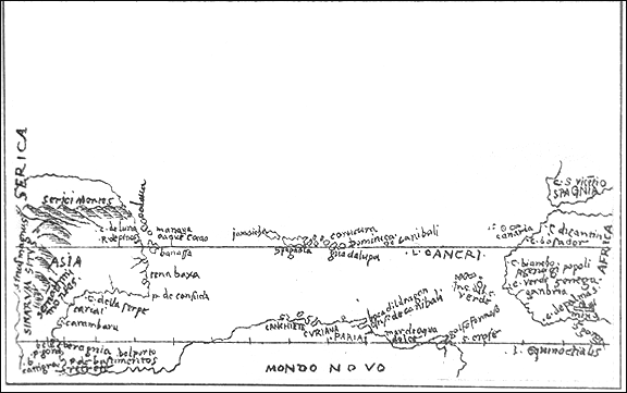 Bartholom�
                      Kolumbus / Alessandro Zorzi: Karte von
                      "Westindien" / mapa de las Indias del
                      Oueste / map of the West Indies
