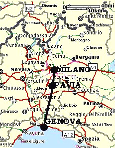 Karte mit der
Position von Pavia in der Lombardei Karte mit der Position von
Pavia in der Lombardei