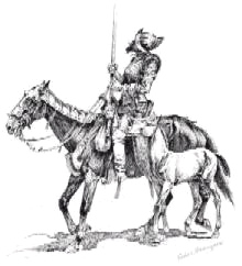Hernand
                          Cortez zu Pferd