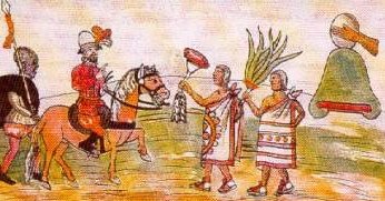 Cortez
                        erh�lt Geschenke von Moctezuma