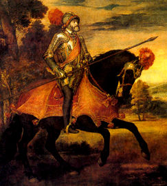 Kaiser Karl V. / Charles Quint / Carlos V. ;
                  Kaiser des Heiligen R�mischen Reiches hoch zu Ross /
                  Pferd