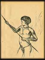 Chibcha-Indio-Bub auf der
                      Fischjagd