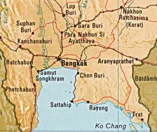 Karte mit der Position von Ayuthia / Ayutthaya
                    / Phra Nakhon Si