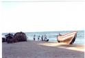 Pondich�ry / Pondicherry Fischerboot am
                      Strand