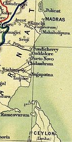 Karte mit Madras und Arcot Karte mit Madras und Arcot
