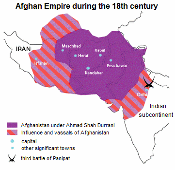 Map of the Afghan Empire during the
                                18th century