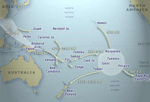 Karte der Maori-Kolonisation in der
Südsee Karte der
Maori-Kolonisation in der Südsee