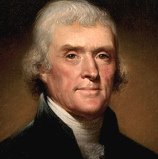 Thomas Jefferson, a white racist of the first
                    moment of the "U.S.A.", portrait