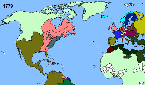 Map with Europe, "America", and
                        "U.S.A." 1779