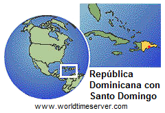 Mapa de la Rep�blica Dominicana con Santo
                Domingo