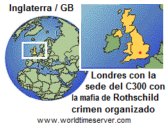 Mapa de Gran Breta�a (con
                          Inglaterra) con Londres, el centro mundial del
                          crimen organizado con el Comit� de 300 con la
                          mafia de Rothschild