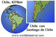 Mapa de Chile con Santiago de Chile