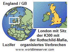 Karte von Grossbritannien (mit England) mit London