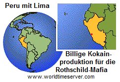 Karte von Peru mit Lima,
                    Drogenlieferant f�r die Rothschild-NWO