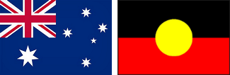 Australien Flagge der
                  englischen Kolonialisten und der Aborigenes